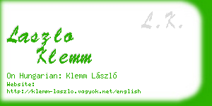 laszlo klemm business card